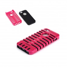 Walleva Red Shock Resistant Case For iPhone 5/5S - Microphone-Style